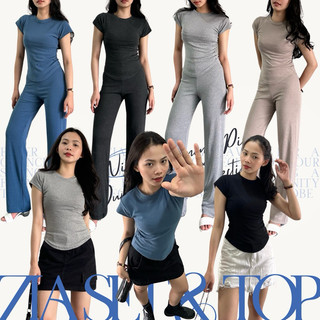 [ELEVENBASIC] ZIA SET | BISA DIBELI TERPISAH | ONE SET KNIT BABY TEE | SETELAN WANITA KNIT