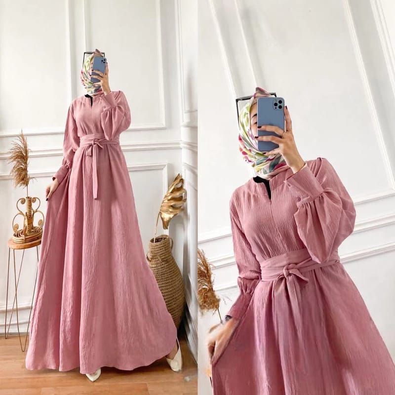 Delisa DRESS TEENAGER GAMIS CRINKEL AIRFLOW SIZE SML XL JUMBO DRESS BUSUI LATEST