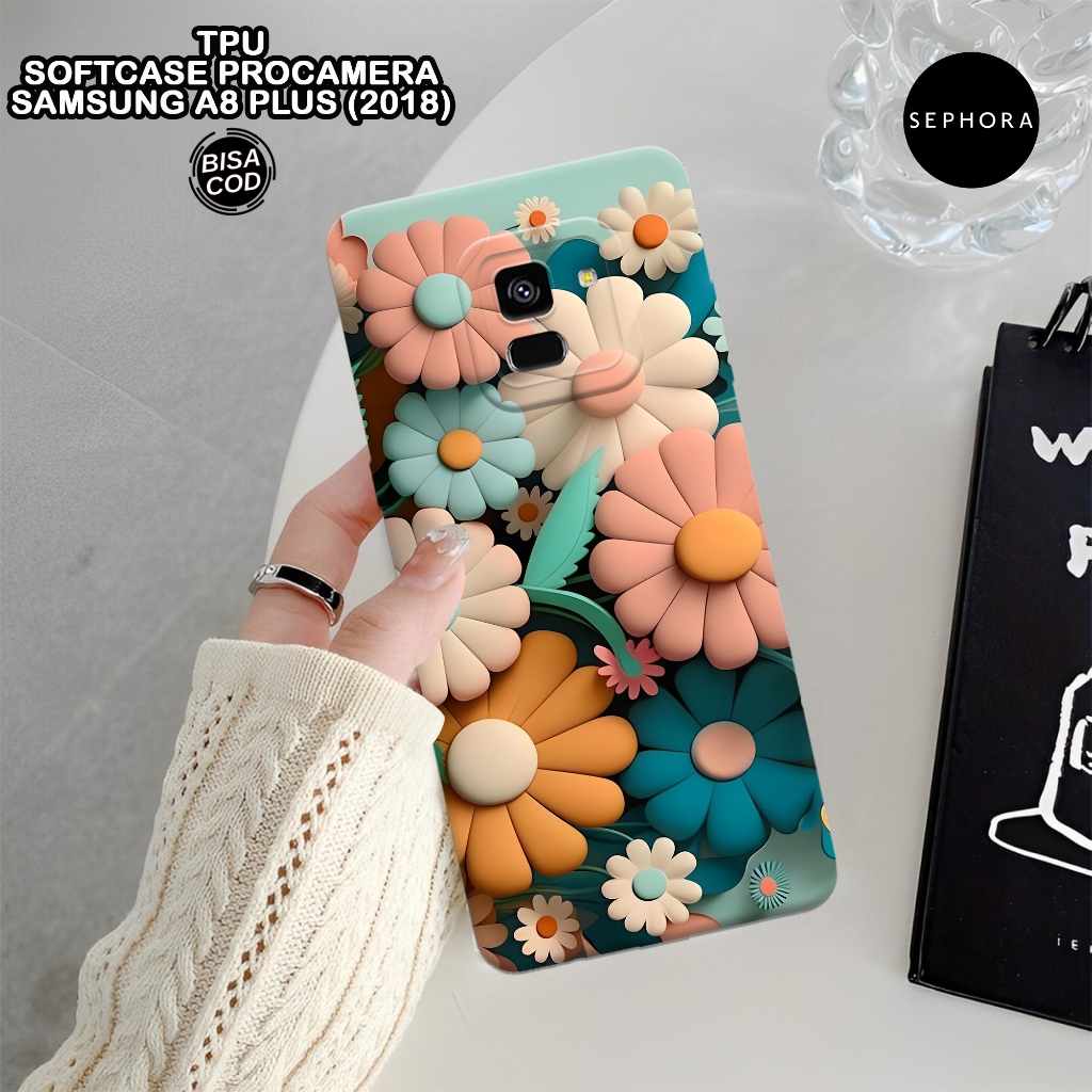 HP Softcase Samsung A8 Plus 2018 - เคสดอกไม้แฟชั่น - เคส Samsung A8 Plus 2018 - เคส Pro - เคส Samsun
