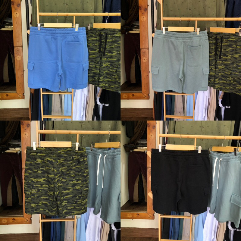 H*M MID SLEEVE REGULAR FIT CARGO SHORTS