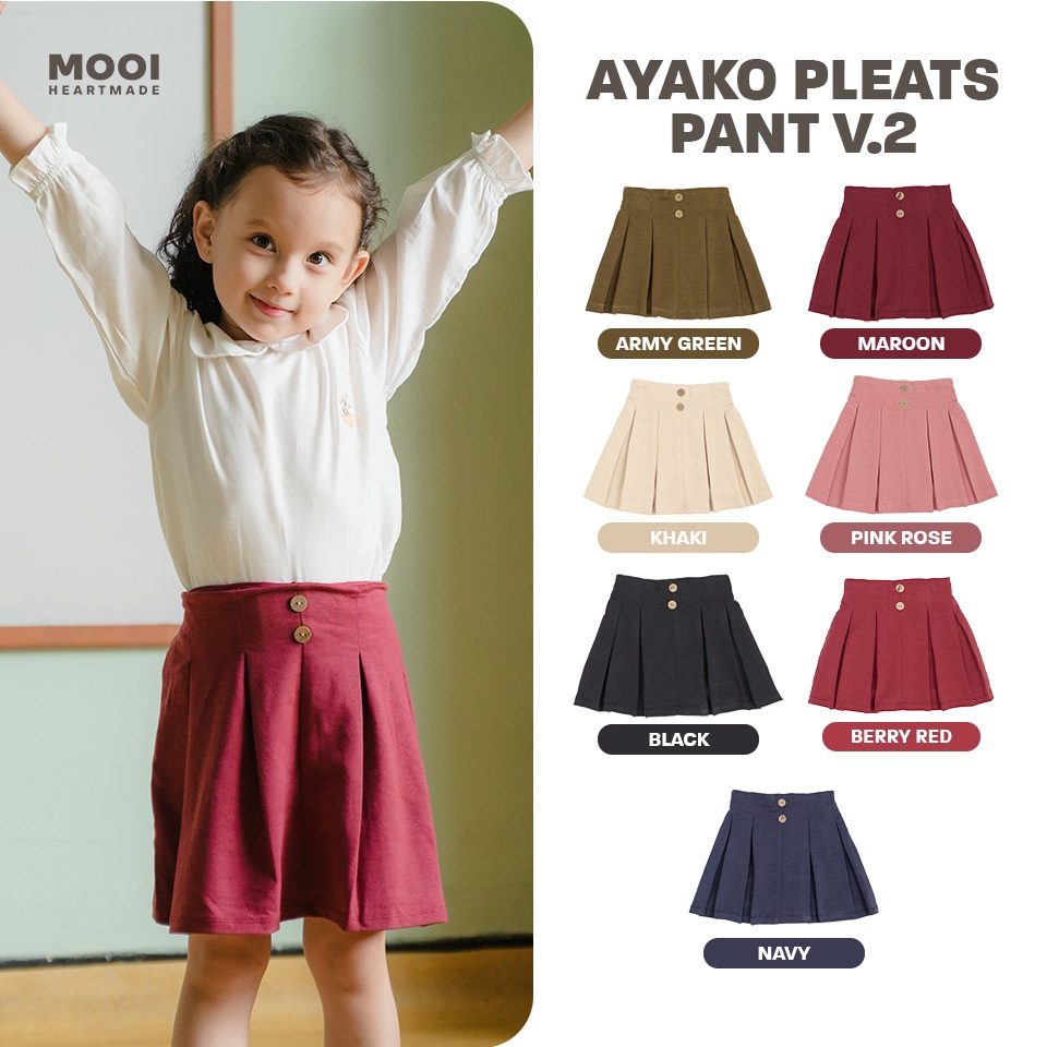 Mooi กางเกงกระโปรงเด็กผู้หญิง Ayako Skort Pleat Pants