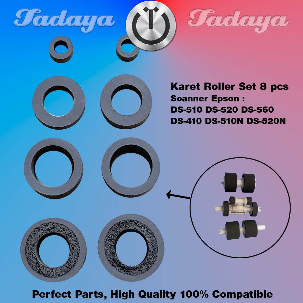 ยาง Pick Up Roller ชุดกระดาษ Puller ใช้งานร่วมกับ Pickup Roll Epson Scanner ชุด Roller DS 410 510 52