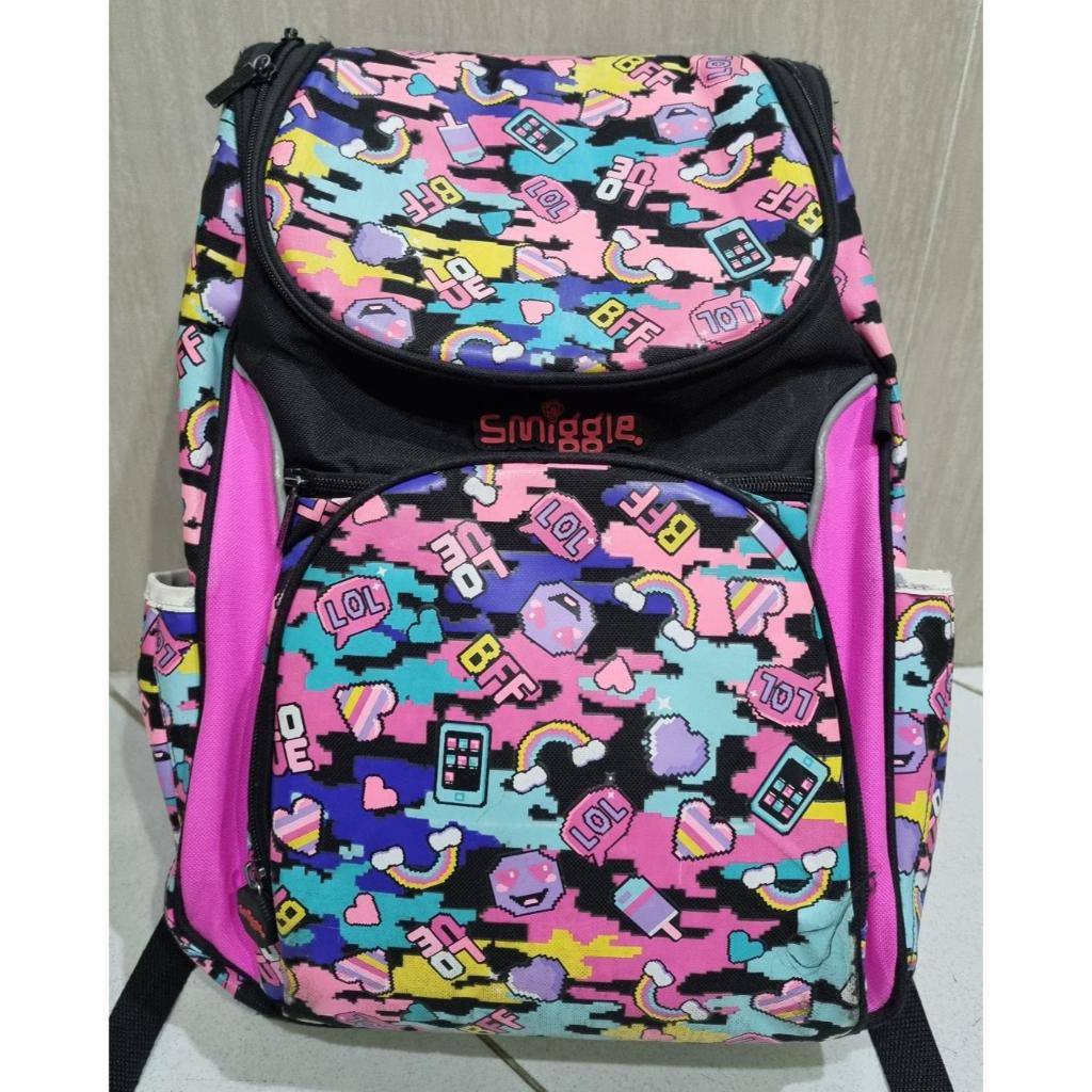 Smiggle backpack School backpack Boys Girls backpack Elementary School ultra space สํารวจสีชมพู pink