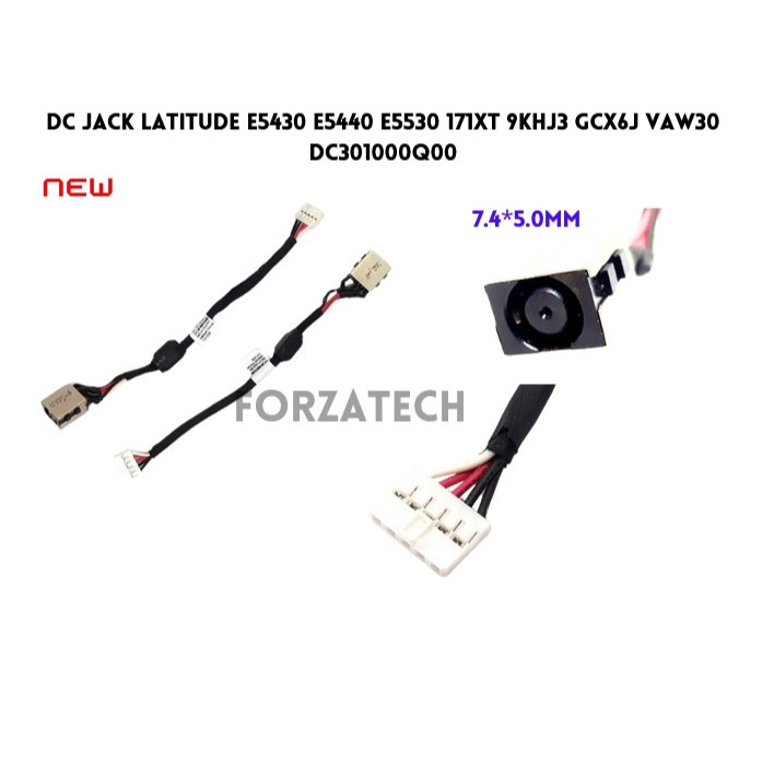 Ready Cable DC Jack Laptop Latitude E5430 E5440 E5530 171XT 9KHJ3 GCX6J VAW30 DC301000Q00 ใหม่