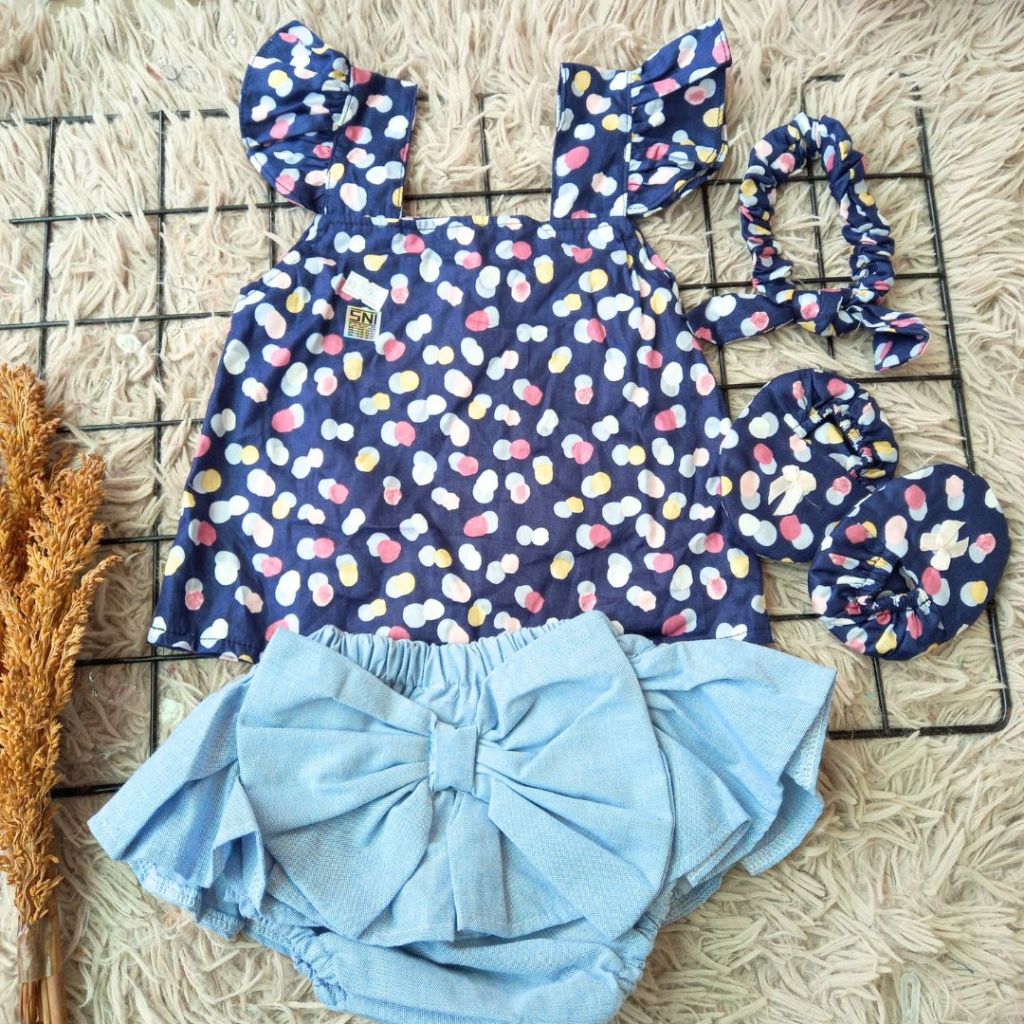 เสื้อผ้าเด็กแรกเกิด 0 6 เดือน Cutie Overalls bloomer P116 Babybell Mimianashop