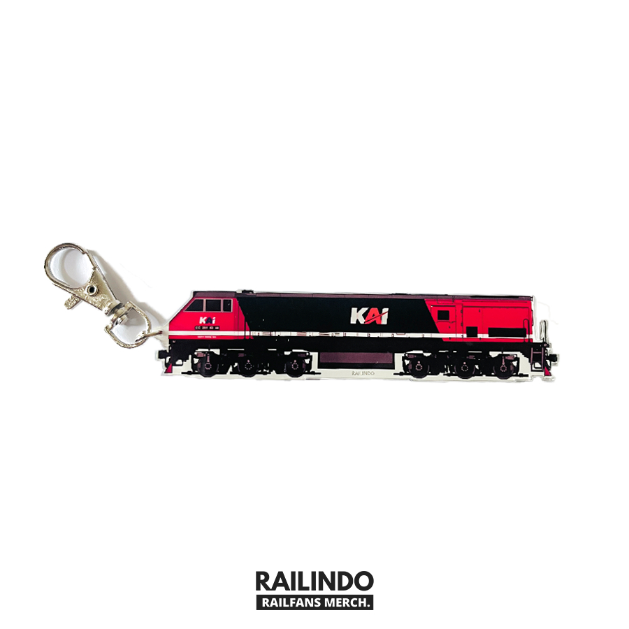 GANTUNGAN Railindo - CC 203 / C1129R RnB Livery Side View Locomotive Keychain (ยาว)