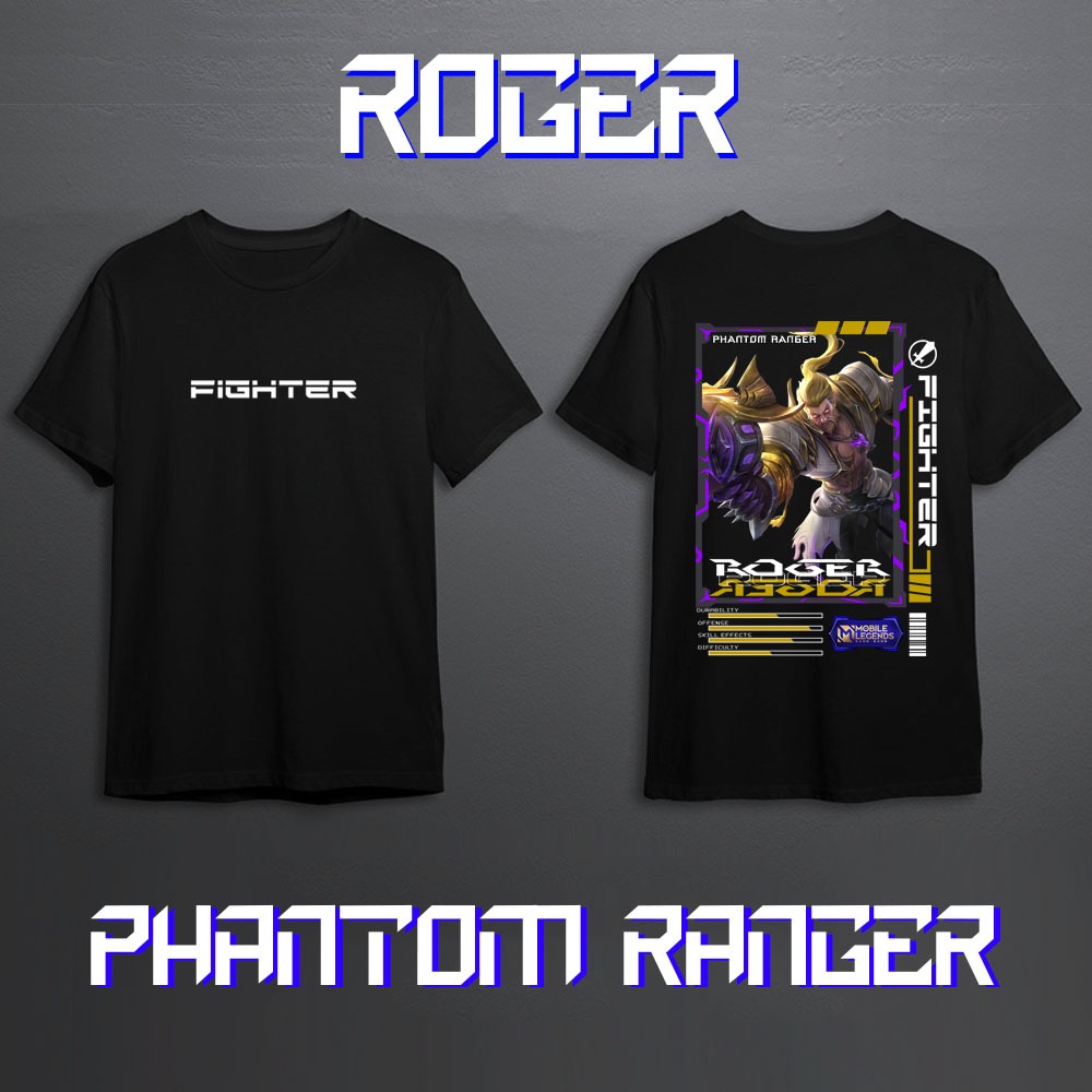 Hero MOBILE LEGEND ROGER FIGHTER SKIN T-SHIRTS COOL//ML T-SHIRTS/MOBILE LEGEND T-SHIRTS/ROGER T-SHIR