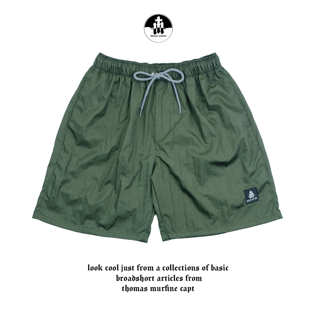 Thomas Murfine - Trendy Medium Drawstring Unisex Boxer Mens Basic Shorts Nylon Cringkel Material - Short Pants Boardshorts
