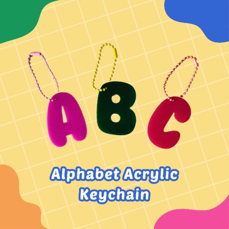 GANTUNGAN ALPHABET ACRYLIC KEYCHAIN - พวงกุญแจที่ระลึก ตัวอักษร ALPHABET กระเป๋ากุญแจ ACRYLIC น่ารัก