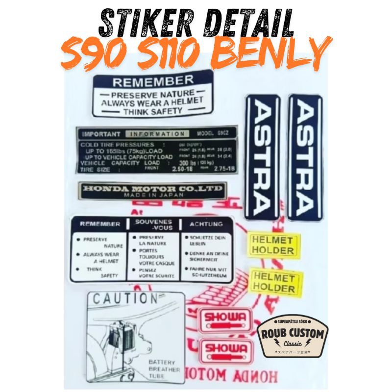 Honda s90 s90z Honda s110benly detail สติ๊กเกอร์รูปลอก Honda s90 s90z Honda s110 benly