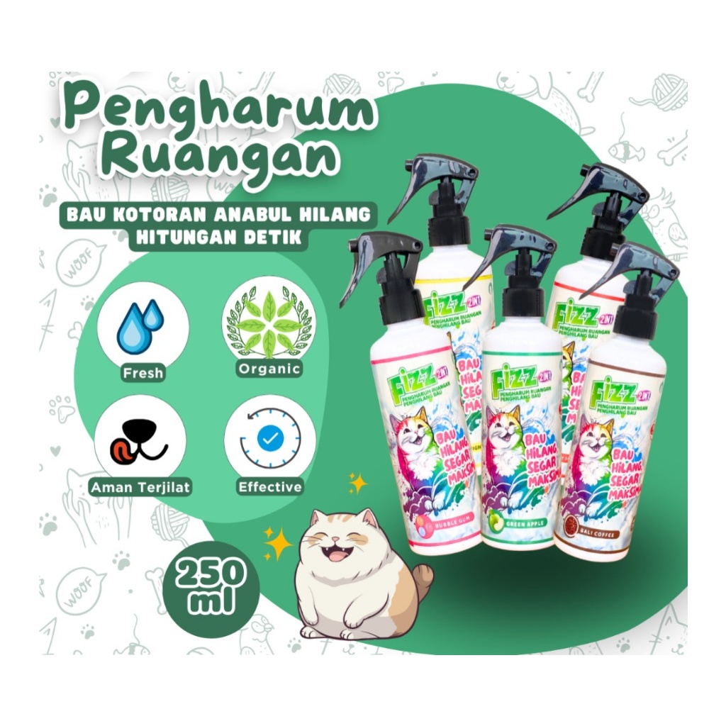 Fizz Air Freshener & กําจัดกลิ่นสําหรับแมวและสุนัข