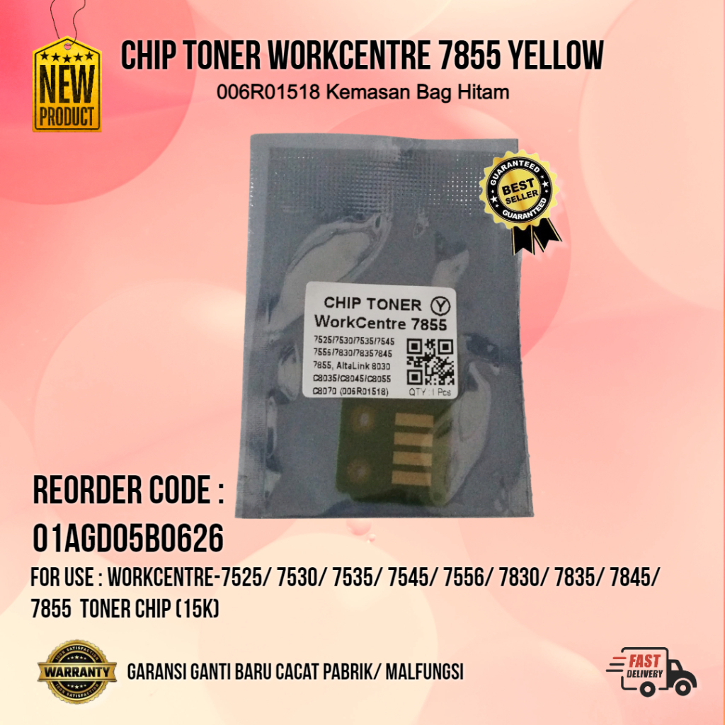 CHIP TONER Xerox WorkCentre 7525 7530 7535 7545 7556 7830 7835 7845 7855 ชิปโทนเนอร์ 26K กระเป๋าสีดํ