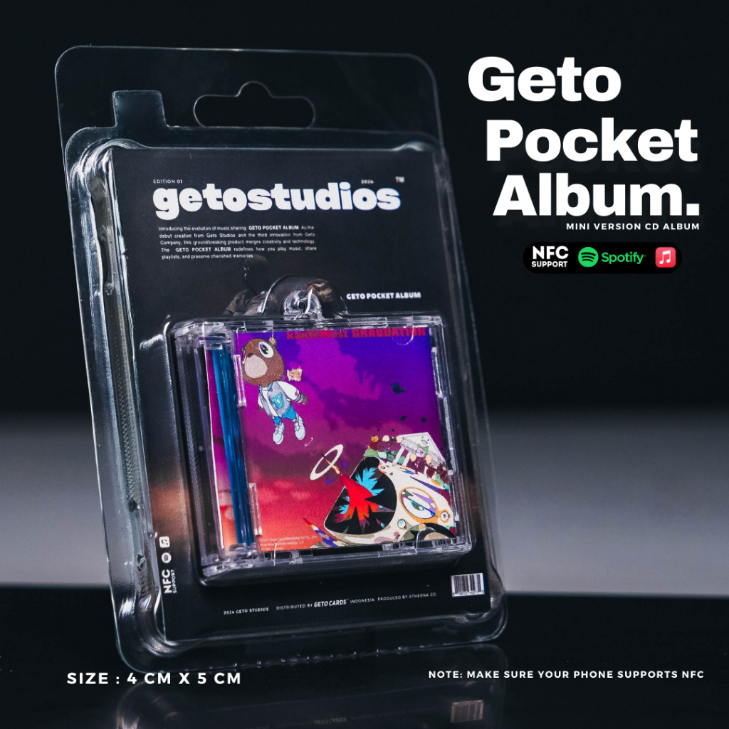 Kanye West NFC Pocket Mini Album - พวงกุญแจอัลบั้มขนาดเล็ก NFC - อัลบั้มซีดีขนาดเล็ก Gato Studios