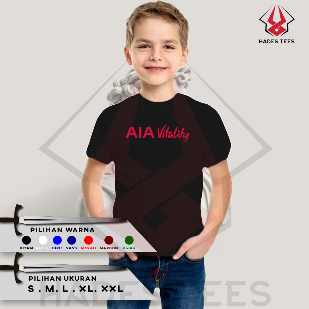 Aia VITALITY เสื้อยืดเด็ก เสื้อยืด บริษัท Distro - Hades Tees