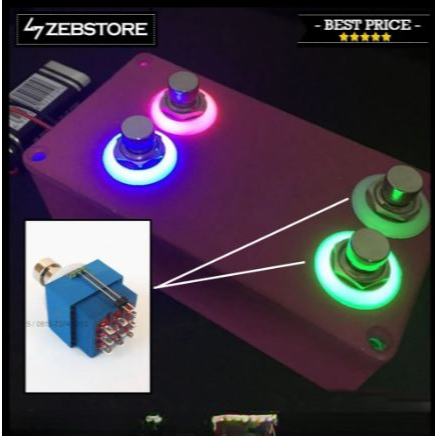 Stomp Foot Push 3PDT 9Pin แหวนไฟ LED Pedal Effects Switch