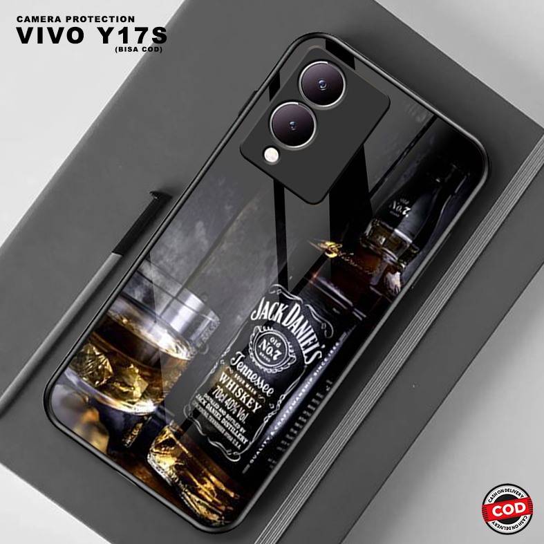 เคส HP HS37 Vivo Y17S - Glass Softcase - 2D Glossy Hardcase - เคสโทรศัพท์มือถือปี 2024 ล่าสุด - เคสร