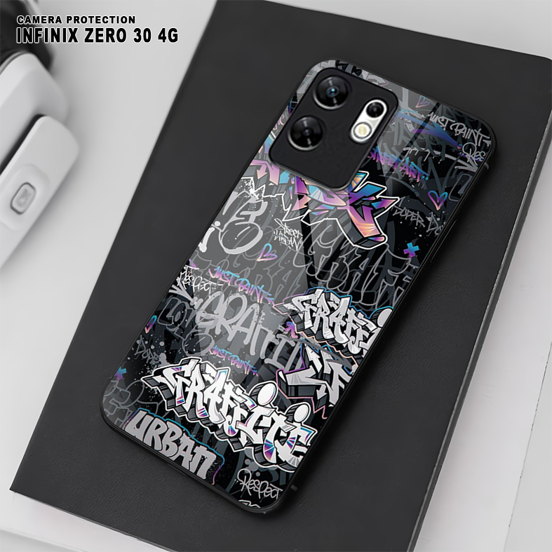 เคส HP HS24 Infinix Zero 30 4G / Zero 30 5G - Softcase Glass Kaca - Hardcase 2D Glossy - เคสป้องกันโ