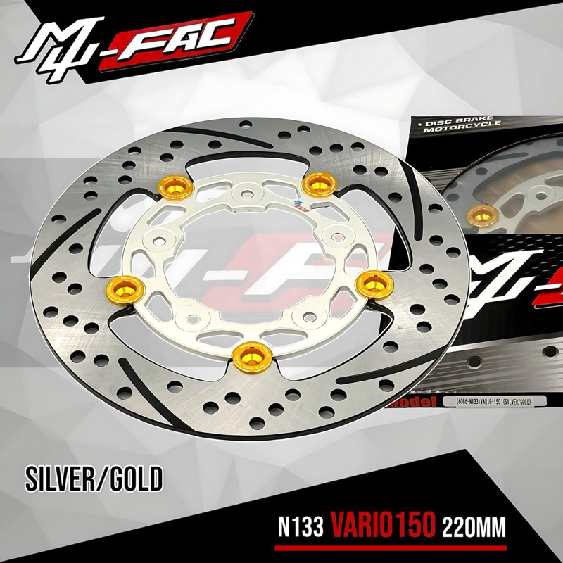 แผ่นดิสก์เบรคด้านหน้า VARIO 125/150 ใหม่ MUFAC เบรคแผ่นดิสก์ 5 HOLES 220 มม. - รูปที่ 2