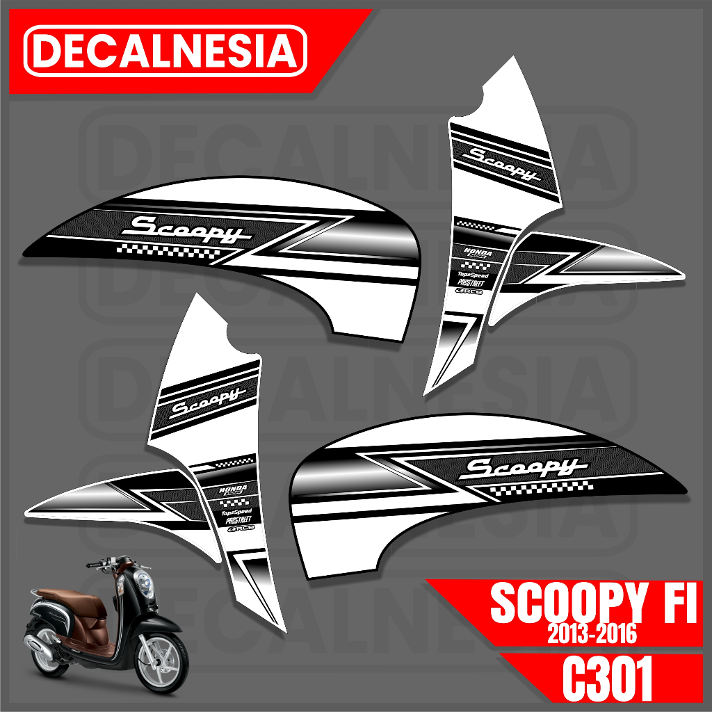 Scoopy FI 2016 2015 2014 2013 เก่า PGM รถจักรยานยนต์ Striping สติกเกอร์ Racing Scootlet สติกเกอร์ราย