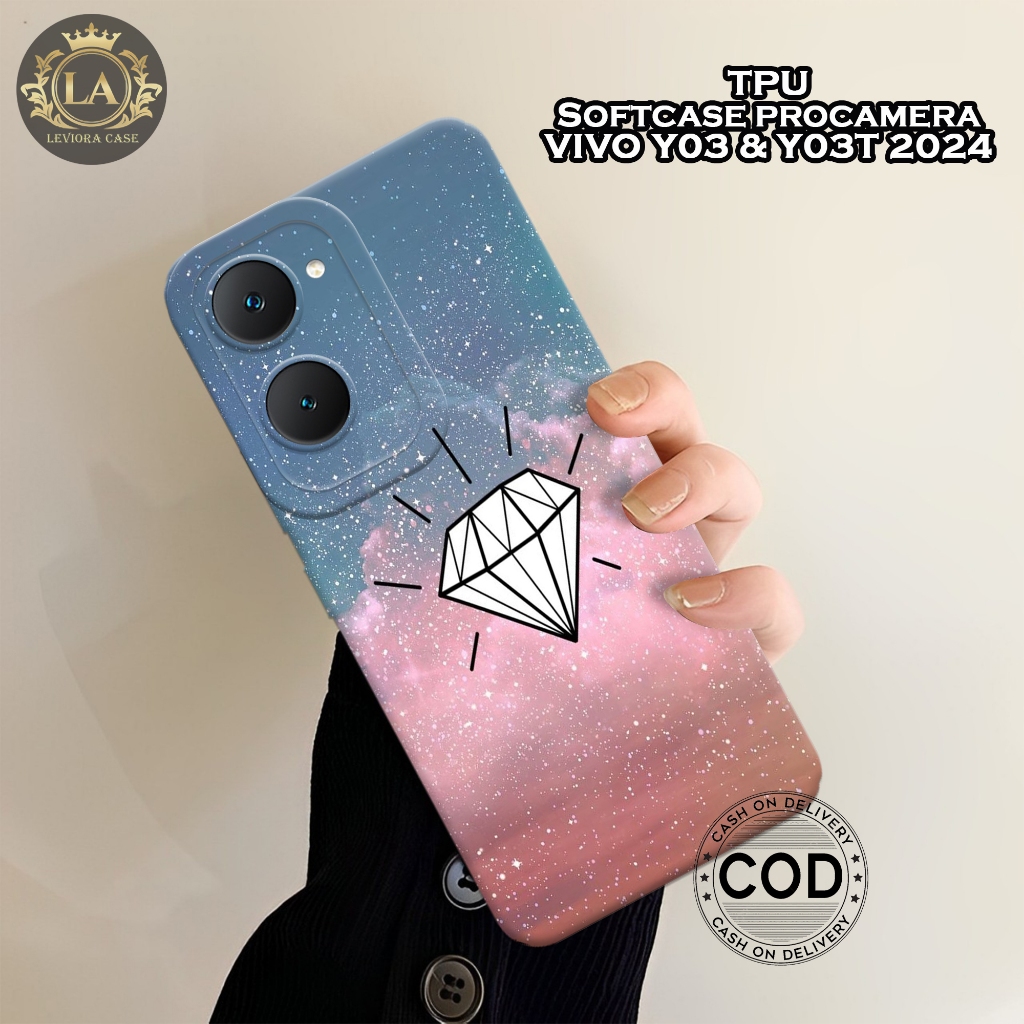 เคส HP ใหม่ล่าสุด VIVO Y03 / Y03T 2024 - เคส Leviora - เคส Diamond Fashion - เคส VIVO Y03 / Y03T Sof
