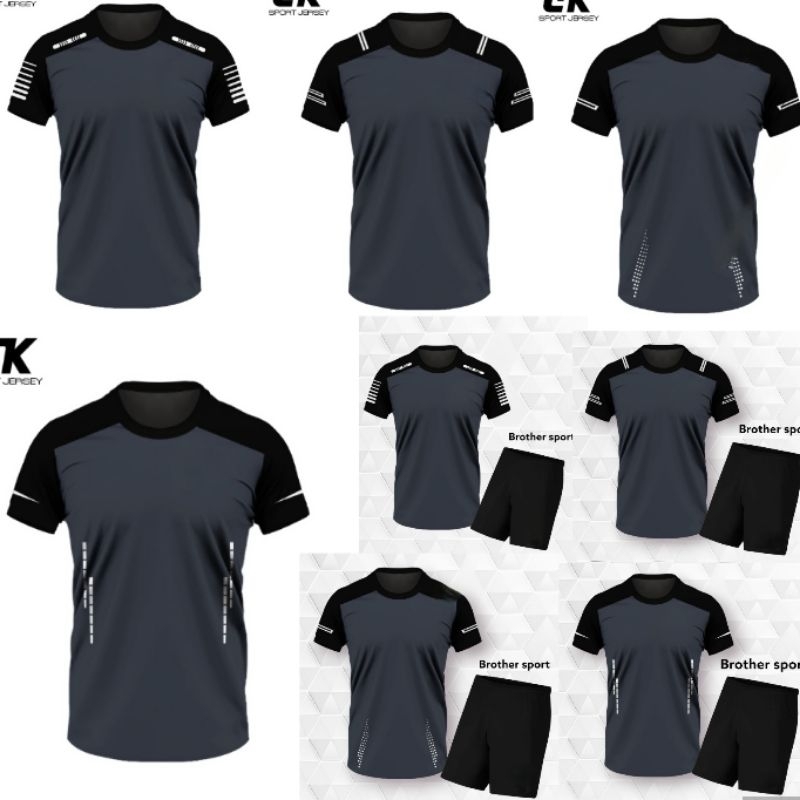ใหม่ล่าสุดผู้ชายและผู้หญิงกีฬา SLIM FIT GYM SHIRTS SHORT-SLEEVED FITNESS SHIRTS PLAIN SPORTS BADMINT
