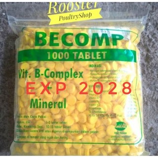 Becomp 1000 Tablet  Vitamin B Komplek Hewan Kambing Sapi Domba Kerbau Ayam Bebek Entog Entok
