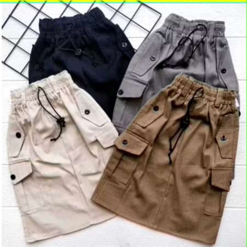 กระโปรงคาร์โก้สาว Diamond Streach อายุ 1-12 ปี