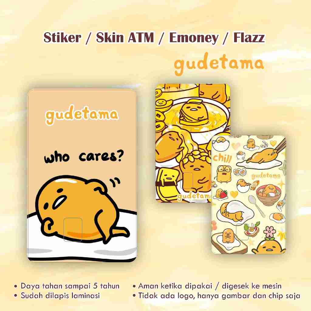 สติ๊กเกอร์ ATM Gudetama / Garskin / หนังการ์ด ATM / Emoney / Flazz