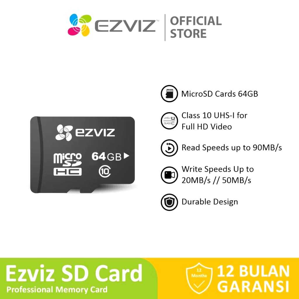 Ezviz Micro SD Card 64GB Class 10 Lexar Memory