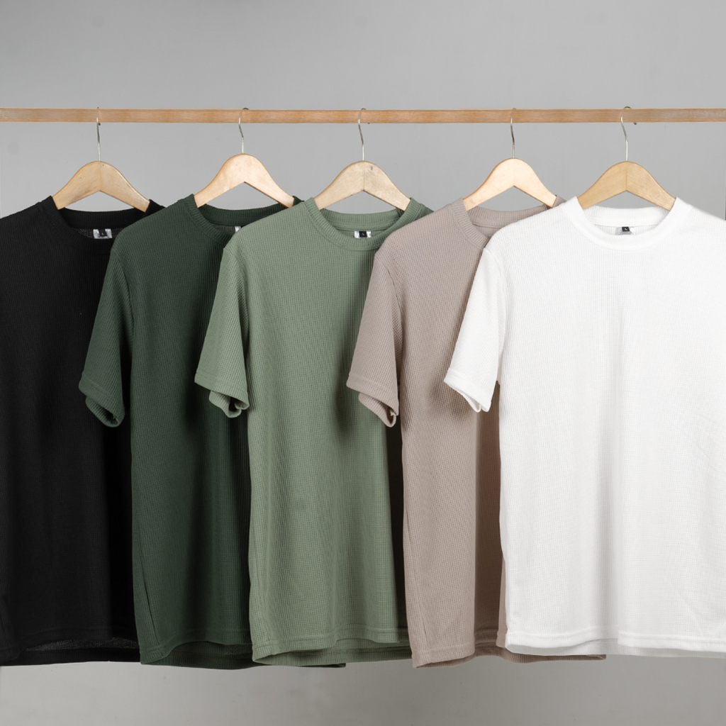 เสื้อยืดผู้ชายและผู้หญิง Premium Waffle plain / เสื้อยืด UNIQLO plain Waffle / เสื้อยืดสีพื้น Unisex