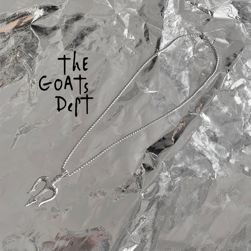 The Goats Dept - แกะสลัก Zeus Trisula Silver Titanium Original สร้อยคอ / tgd896 สร้อยคอรุ่น king sea