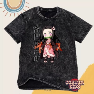 เสื้อยืด พิมพ์ลาย Nezuko demon slayer แฟชั่นสําหรับเด็ก