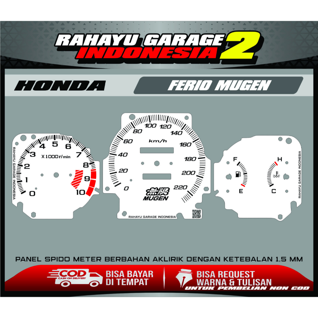 Replica แผง SPIDOMETER HONDA CIVIC FERIO Replica FERIO SIR,FERIO SI,EK4,MUGEN,TYPE RMETER SPEEDO CUS