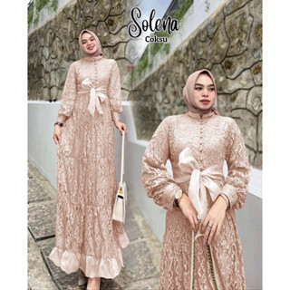 ผ้าคลุมไหล่ Maxi SOLENA + กระเบื้อง ORGANZA M L XL | เสื้อคลุมผ้า | ชุดเดรสมุสลิม | ชุดเดรส สไตล์มุสลิม