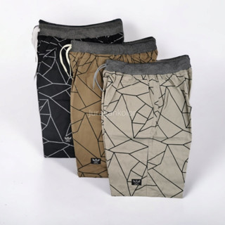 กางเกงขาสั้นลําลอง สําหรับผู้ชาย และผู้ใหญ่ ลาย Abstract Motif Chino Kolor แบบร่วมสมัย