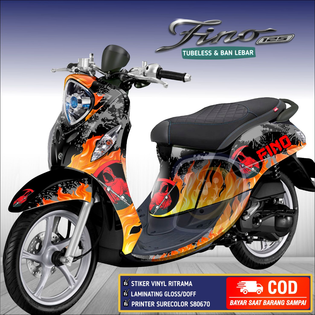 Decal Fino 125 Full Body Striping Yamaha Fino 125 สติ๊กเกอร์ Fino 125 Fire
