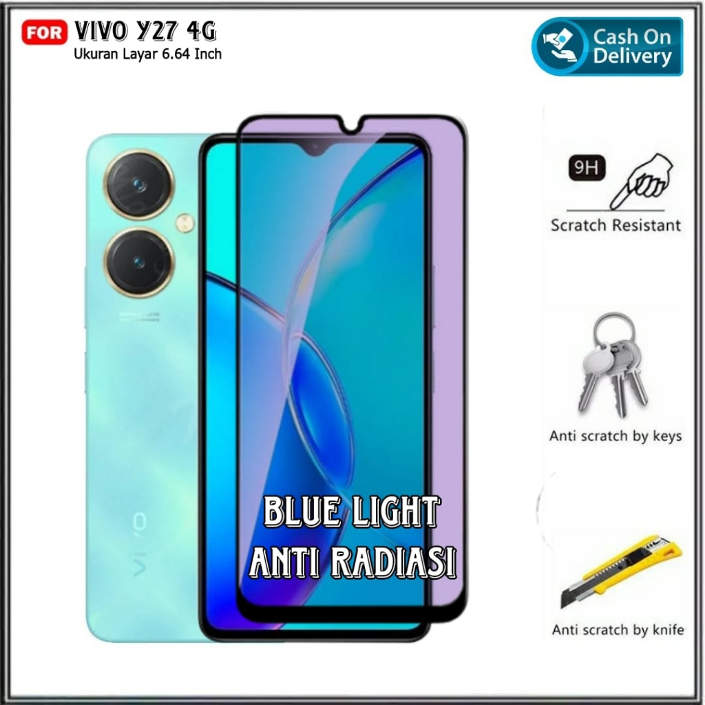 VIVO Y27 4G Anti 10D Blue Light แพ็คเกจกระจกนิรภัย