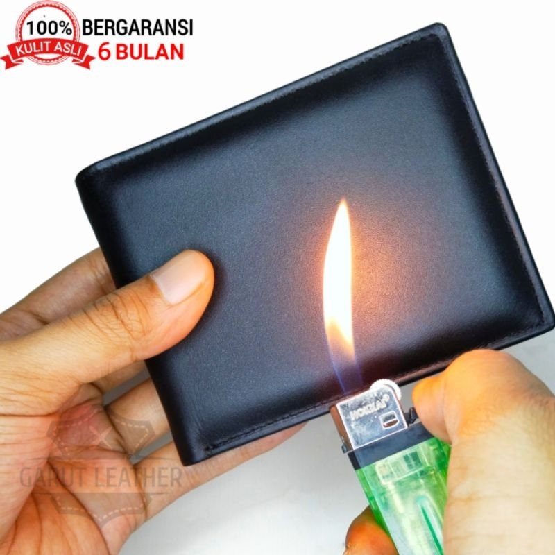 Men& 39;s Leather Wallet 100% ORIGINAL ของแท้ Garut Leather
