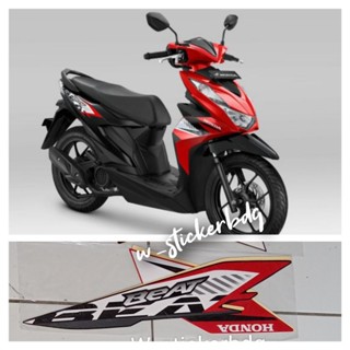 สติกเกอร์ติดตัวถัง สีแดง สีดํา สําหรับ Honda Beat 2023