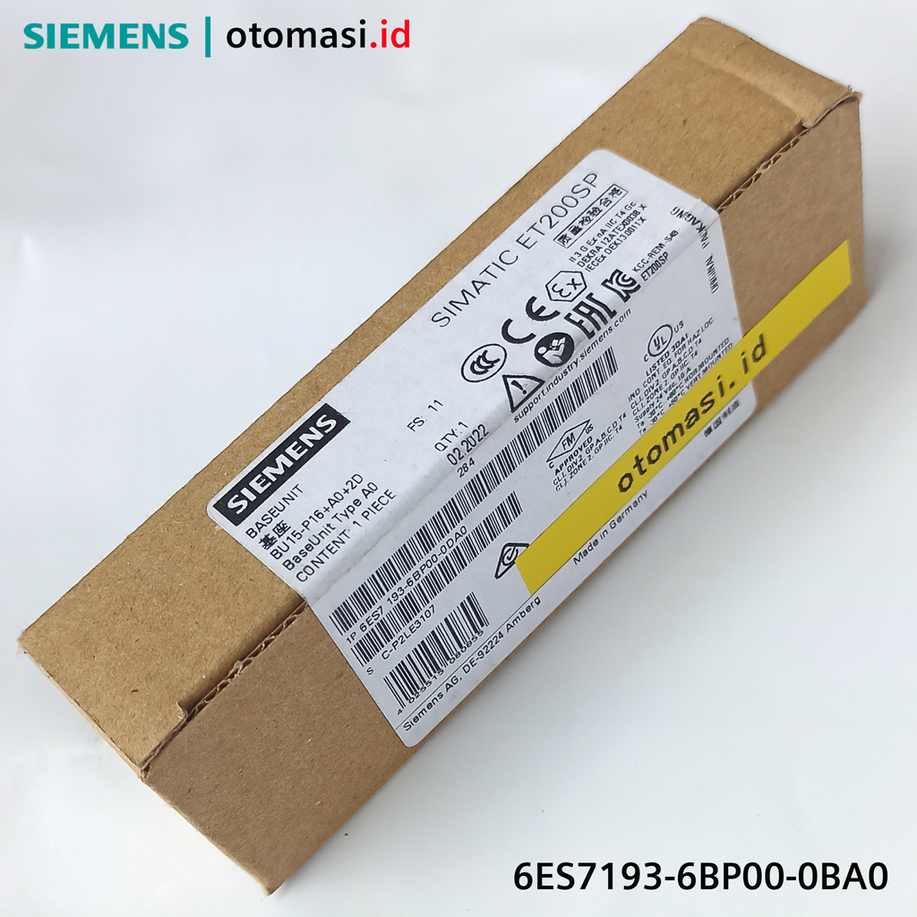 6ES7193-6BP00-0BA0 Base Unit PLC SIemens ET 200SP, A0 Push-in terminal