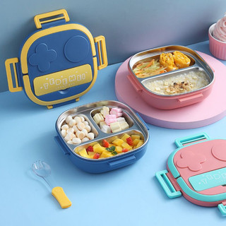 WIDI KOTAK MAKAN 3 SEKAT / BEKAL MAKAN / TEMPAT MAKAN ANAK STAINLESS STELL 304 / KIDS LUNCH BOX SET PREMIUM ( TD ) 550MILI HIighH QUALITY BPA FREE NEW PRODUCT