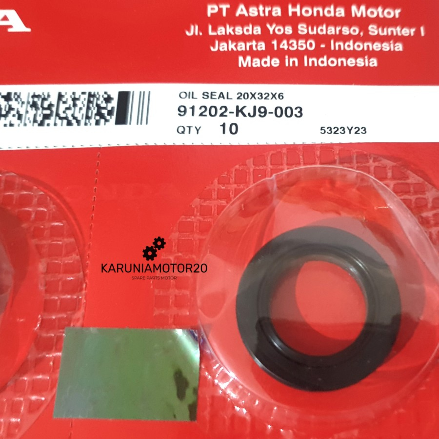 ซีล As Pully Beat/Vario 110/125/150/160/Scoopy/PCX 150/ADV 150/Spacy/Genio Original AHM 91202-KJ9-00