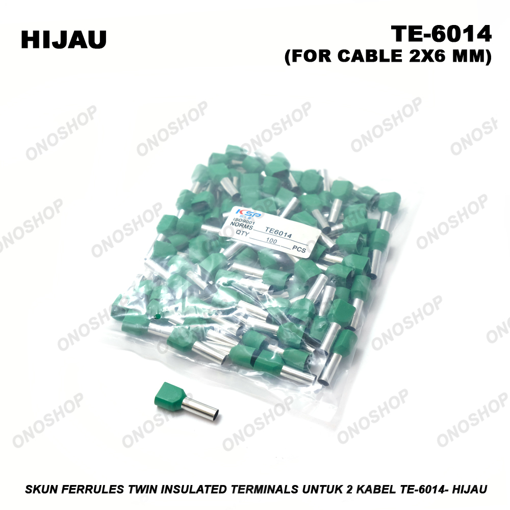 Skun Ferrules เทอร์มินัลฉนวนคู่สําหรับ 2 สาย FORT TE-6014