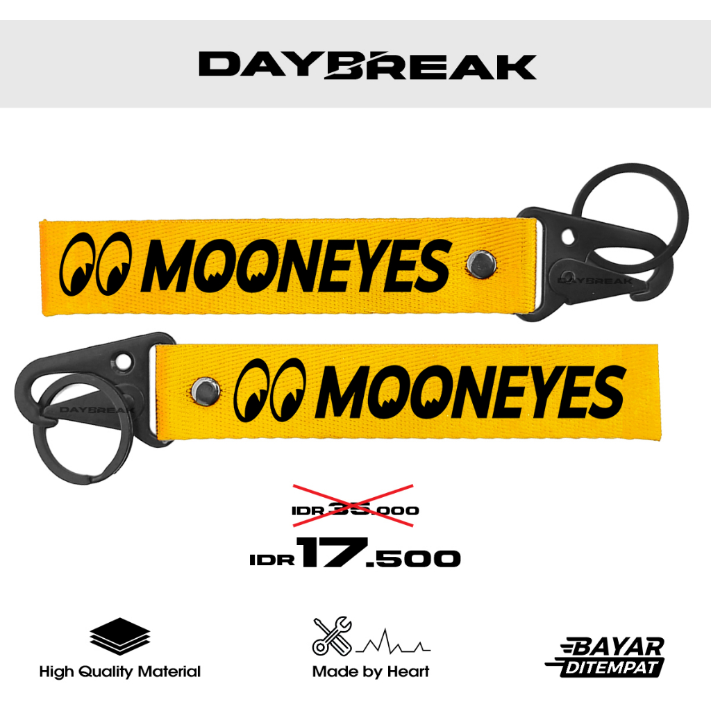 GANTUNGAN พวงกุญแจรถจักรยานยนต์โลโก้ Mooneyes ที่เท่และมีเอกลักษณ์พร้อมดีไซน์สร้างสรรค์สําหรับสไตล์การขับขี่