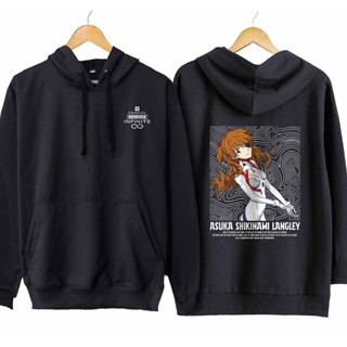 Asuka SHIKINAMI LANGLEY เสื้อแจ็กเก็ต มีฮู้ด ผ้าฝ้าย 100% ผ้าขนแกะ EVANGELION