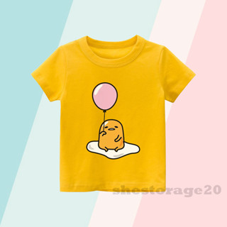 เสื้อยืด พิมพ์ลายตัวละคร SANRIO GUDETAMA สําหรับเด็กผู้ชาย และเด็กผู้หญิง