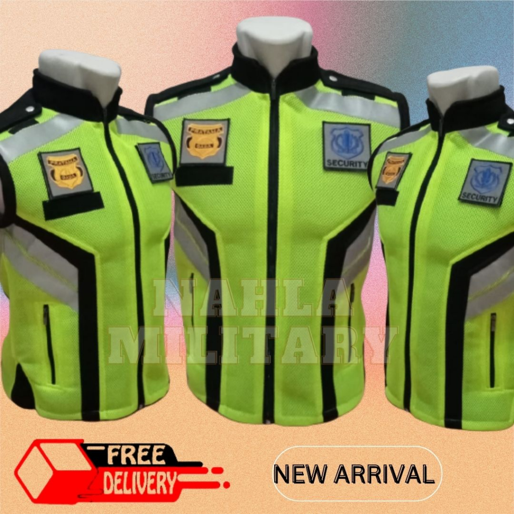 Hitam ใหม่ล่าสุด SECURITY VEST/SEATION VEST/LATEST SECURITY VEST 2023-THICK/DOUBLEMESH/STABILO-BLACK