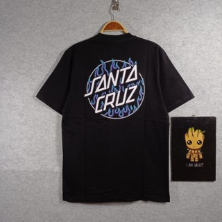 Thrasher x SANTA CRUZ COMBED 24s เสื้อยืดลําลอง สําหรับผู้ชาย ผู้หญิง แขนสั้น พิมพ์ลาย MIRROR Moslem