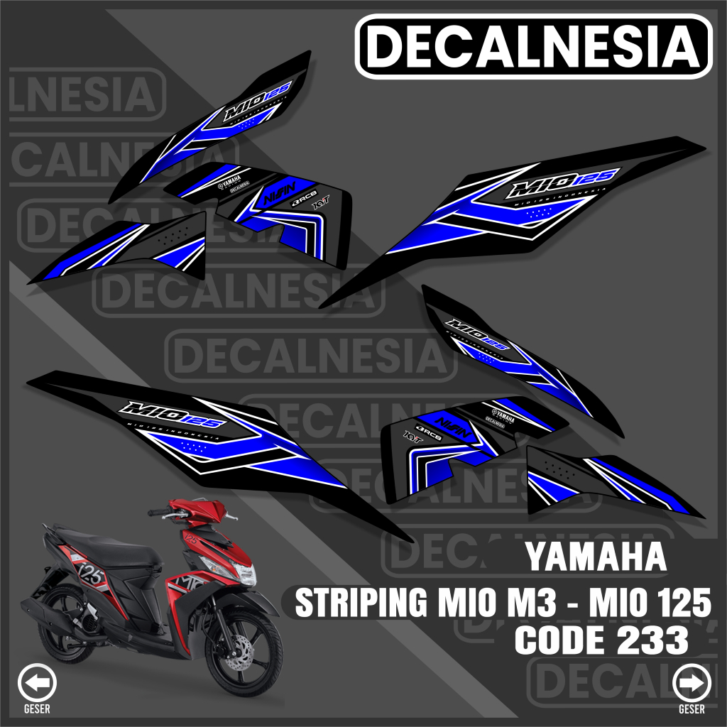 Decalnesia Mio M3 125 Striping Sticker Racing Motorcycle Modification Simple List C233