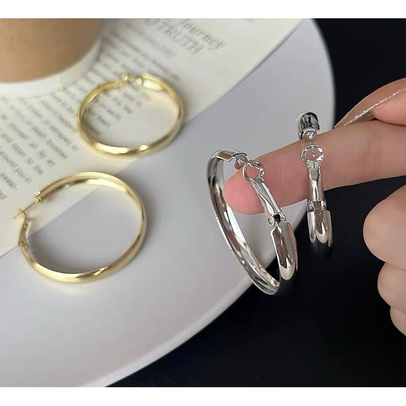 ต่างหู Yana Hoops 4CM (เจาะเงิน 925)/ต่างหูห่วงเกาหลี